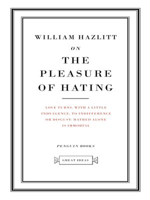 cover image of On the Pleasure of Hating